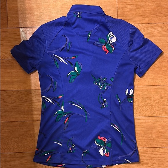 PGA Tour Royal Blue Short Sleeve Zippered Polo Jersey - Picture 3 of 3